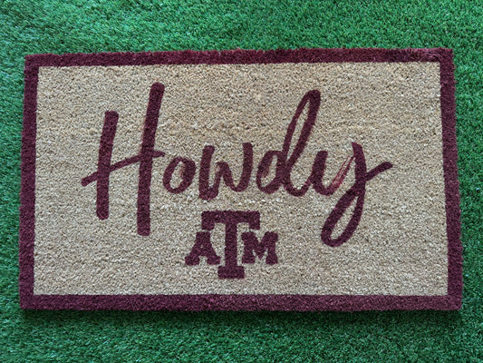 Howdy Texas A&M welcome mat